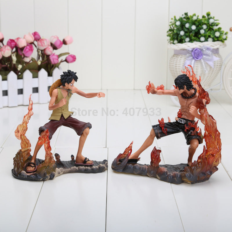 One Piece 1set 14cm/5.5inch (1set=2pcs) Japanese Anime Figures One Piece DX Brotherhood figures Luffy+Ace Figures PVC