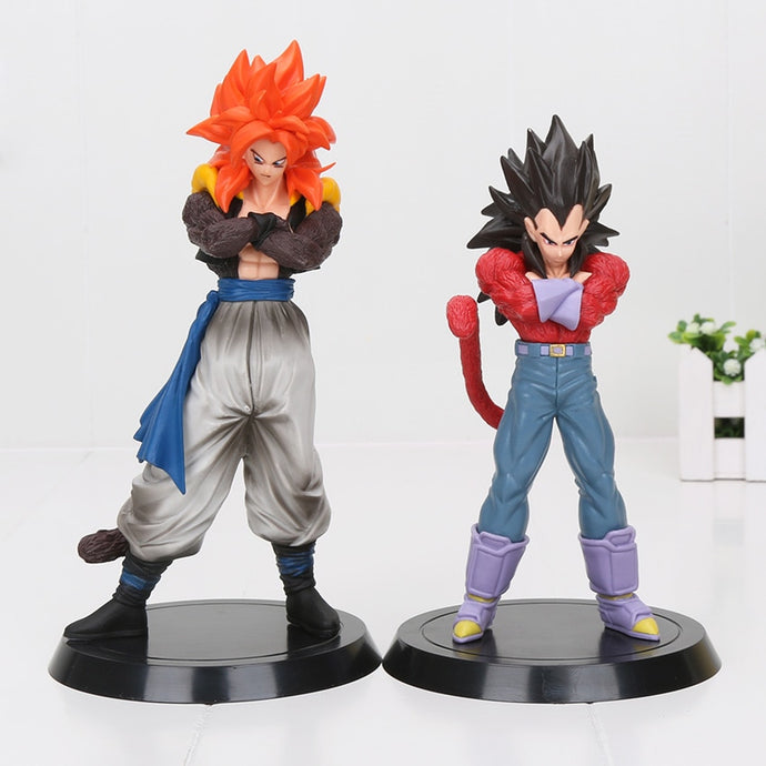 2Pcs/set Anime Dragon Ball Z Super Saiyan 4 Gogeta Vegeta PVC Action Figure Model Toy 18-20cm