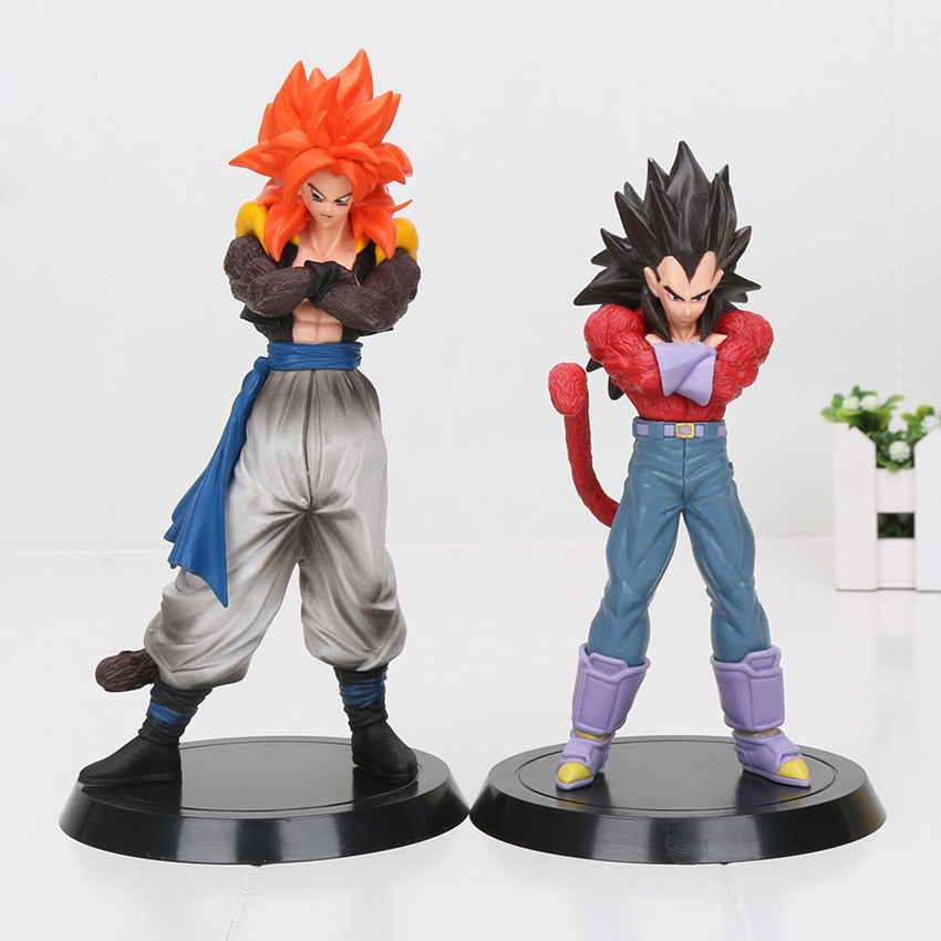 2Pcs/set Anime Dragon Ball Z Super Saiyan 4 Gogeta Vegeta PVC Action Figure Model Toy 18-20cm