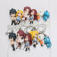 Load image into Gallery viewer, 6pcs/set Anime Fairy Tail PVC Figure Model Keychain Natsu Happy Lucy Gray Elza Fairy Tail Toy Action Figures Keychain