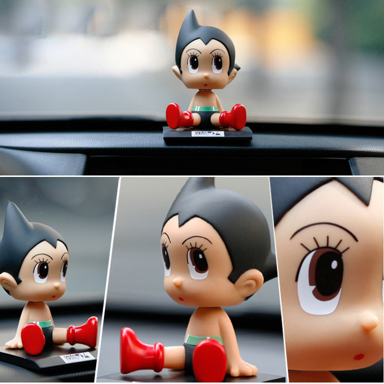 Anime Cartoon Astro Boy Wacky Wobbler Car Decorations PVC Figures Dolls Toys 12CM KT3778