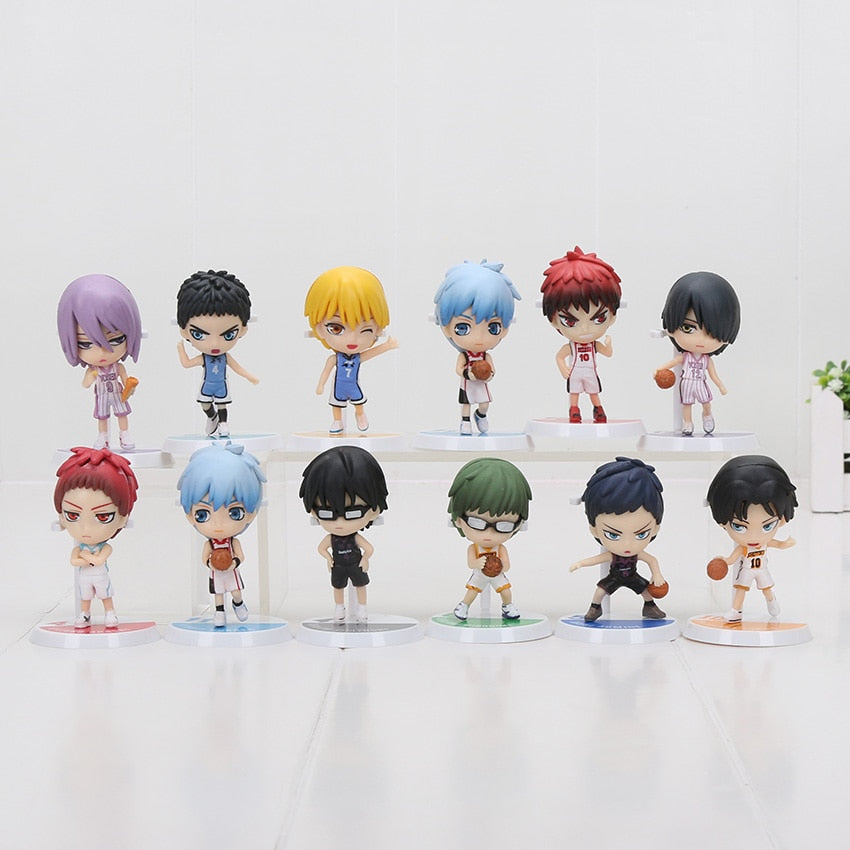 12pcs/set Anime Kuroko's Basketball Kuroko no Basuke PVC Action Figure tetsuya Basket Model Toy