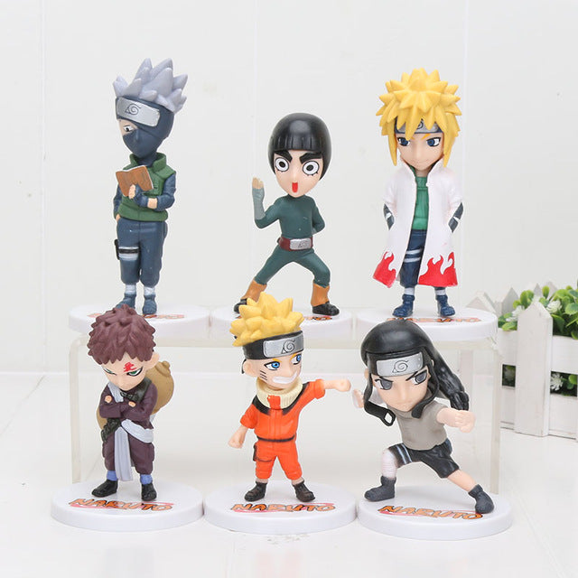 Anime Naruto 20 Edition 6pcs/set Uzumaki Naruto Hatake Kakashi PVC Action Figure Collectible Model Toy 8-12cm