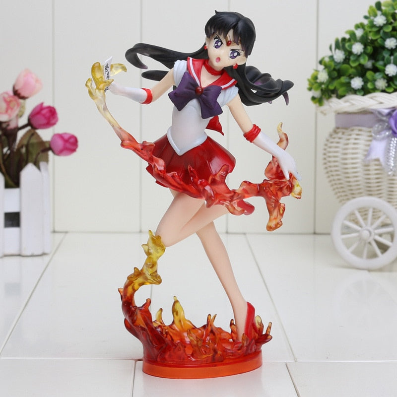 19cm Anime Figuarts Zero Sailor Moon Sailor Mars Hino Rei 20th Anniversary PVC Action Figure Collectible Model Toy