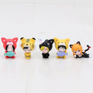 5pcs/set Anime One Piece Luffy Boa Hancock Zoro Law Sanji Animal Dog Ver. PVC Figures Toys