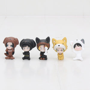 5pcs/set Anime One Piece Luffy Boa Hancock Zoro Law Sanji Animal Dog Ver. PVC Figures Toys