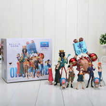 Load image into Gallery viewer, 10pcs/set 4-18cm Anime One Piece Figures Dolls Toys 2 Years Later Luffy Sanji Zoro Brook Chopper Nami Franky model toys