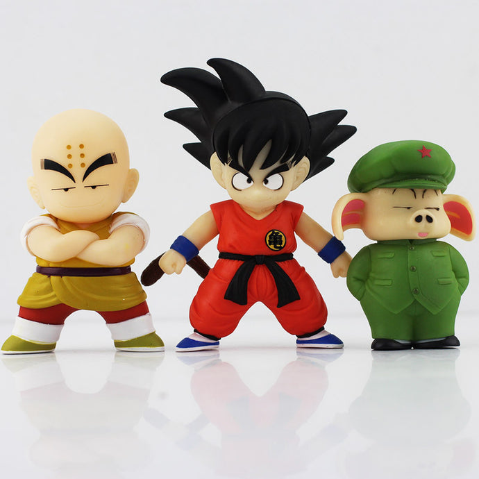 3pcs/set 8-12cm Anime Dragon Ball Son Goku Kuririn Oolong PVC Figure Toys Collection Model Dolls Toy Gift For Children