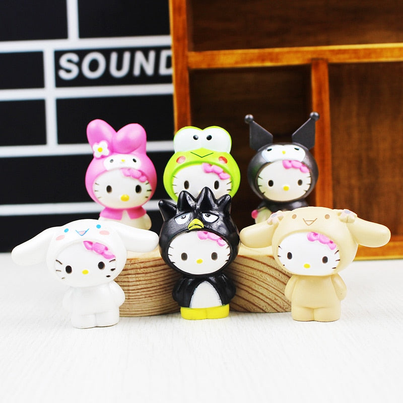 6pcs/lot Hello Kitty Action Figure Toys