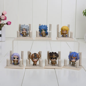 5cm 7pcs/set Anime Saint Seiya Egg Box Q Version The Gold Zodiac PVC Action Figures Toys Dolls