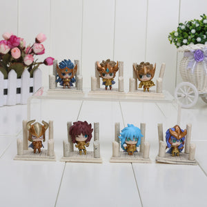 5cm 7pcs/set Anime Saint Seiya Egg Box Q Version The Gold Zodiac PVC Action Figures Toys Dolls