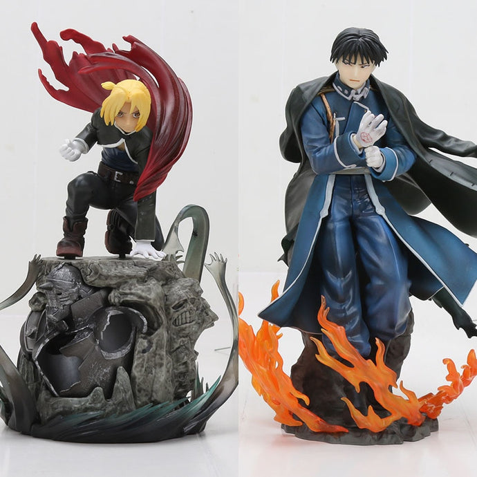 Anime Fullmetal Alchemist Edward Elric & Roy Mustang Japanese Action Statue Figure Collection Model Toys 16-22cm