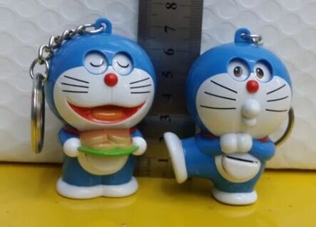 7CM 2pcs/set Doraemon Keychain